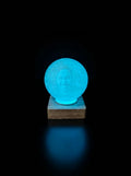 Lámpara litofanía con retrato de papá, luz RGB azul, base cuadrada