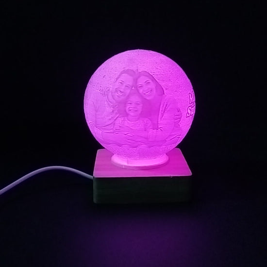 Video real de la lámpara Día del Padre con luz RGB